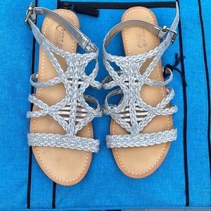Carlos by Carlos Santana Womens Silver Sandals Size 7.5